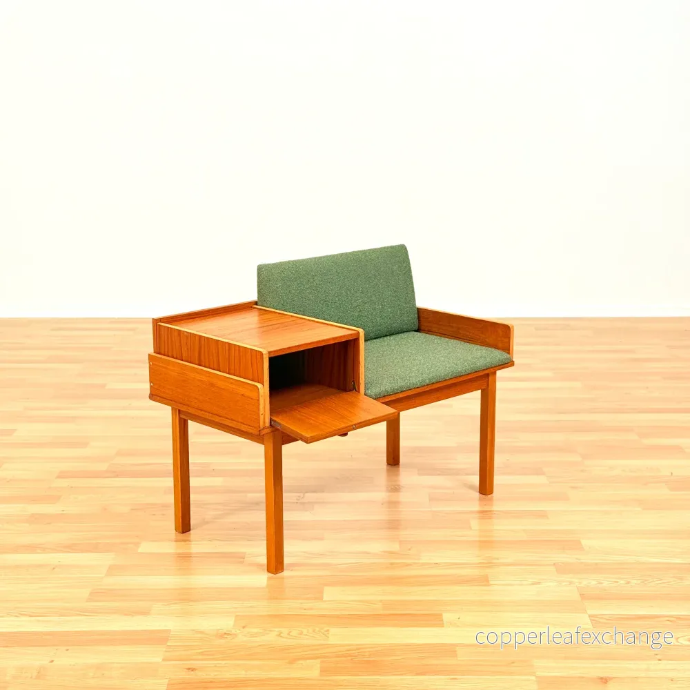 Svensk hallbänk i teak och bok - Bild 2