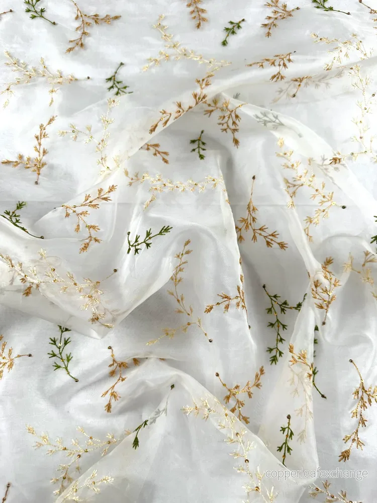 Vintage – Embroidered Silk Organza with Sequins – VS27 Vintage – Embroidered Silk Organza with Sequins – VS27