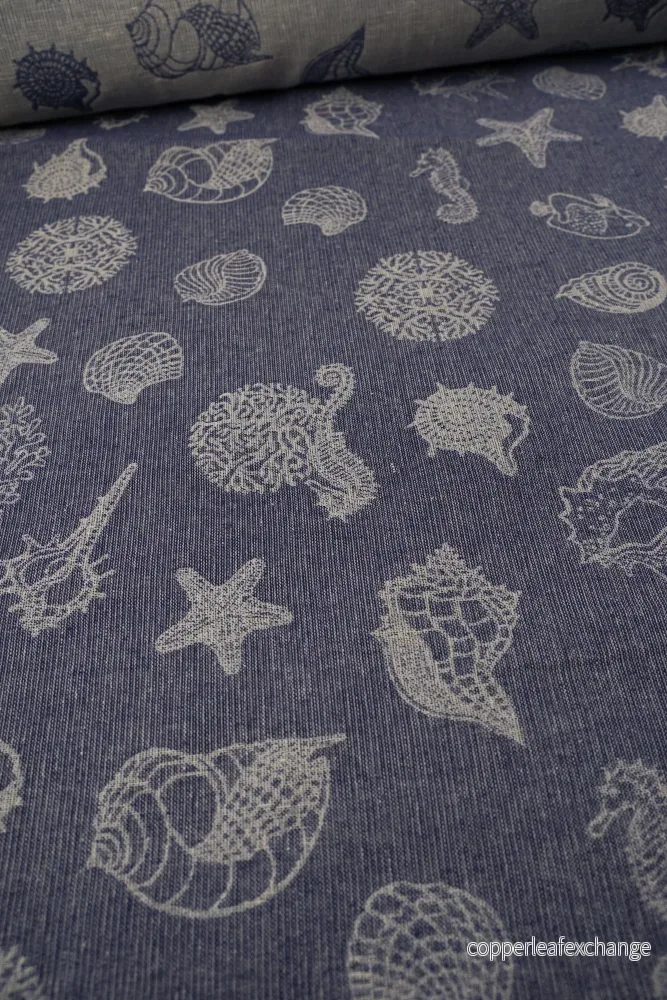 Deadstock – Interior – Linen – Shells – Blue – DI39 Deadstock – Interior – Linen – Shells – Blue – DI39