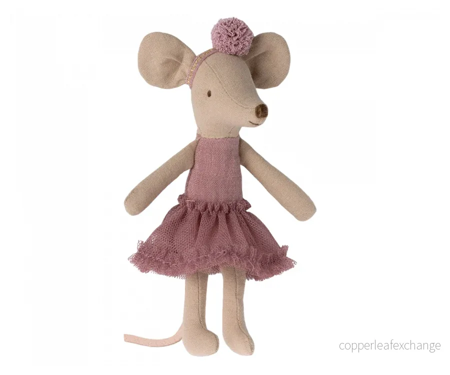 Maileg – Storasyster ballerina mus med rosa tyllkjol, syster mus Heather