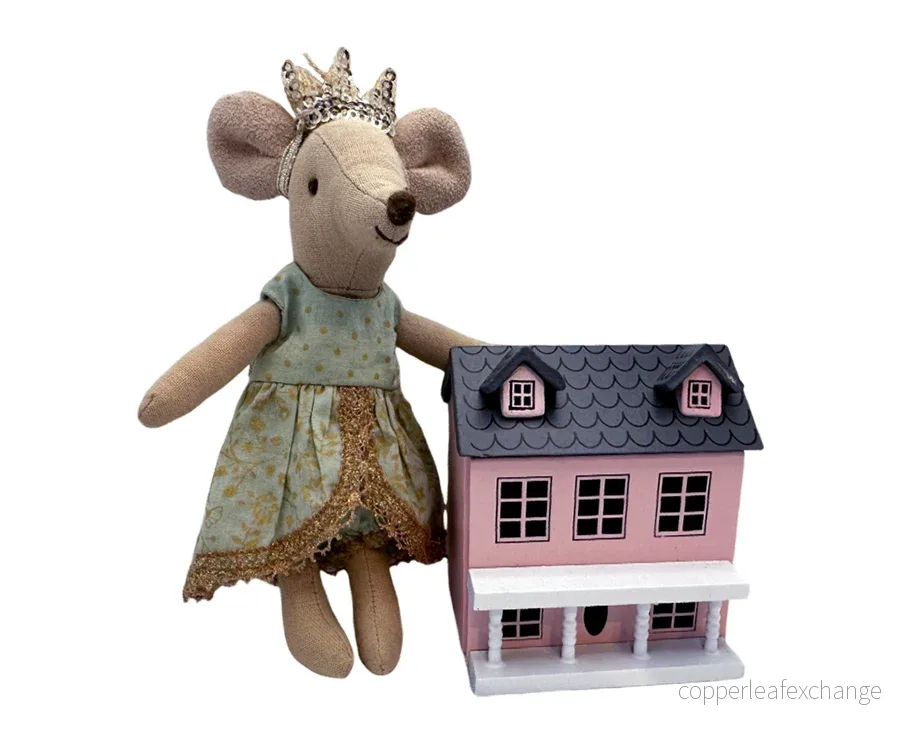 Miniatyr – Dockhus i rosa, leksak för dockor och dockskåp - Bild 2