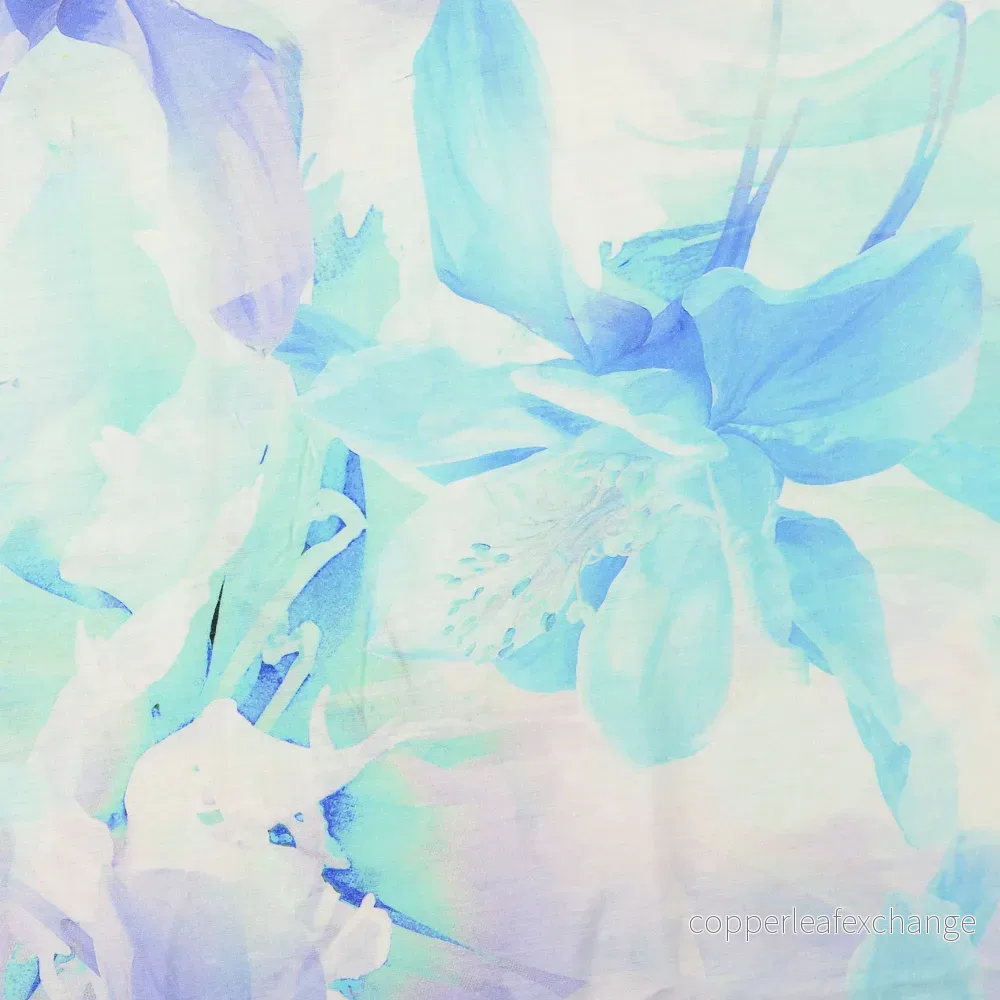 Patterned – Viscose – Flowers – Blue – 0006 Patterned – Viscose – Flowers – Blue – 0006