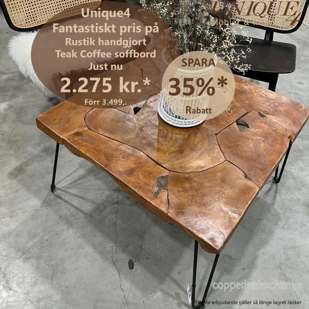 COFFEE Soffbord Teak 80×80 cm COFFEE Soffbord Teak 80×80 cm