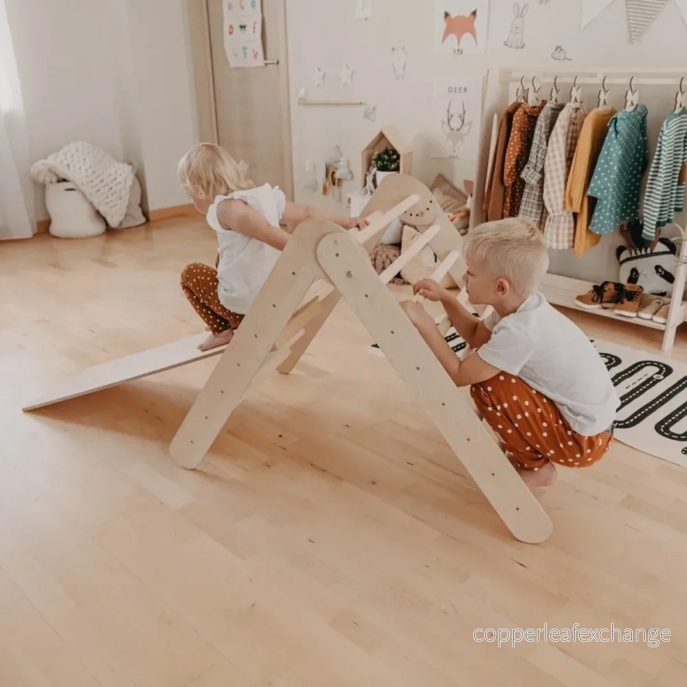 Montessori-klättertriangel med ramp – hopfällbar - Bild 3