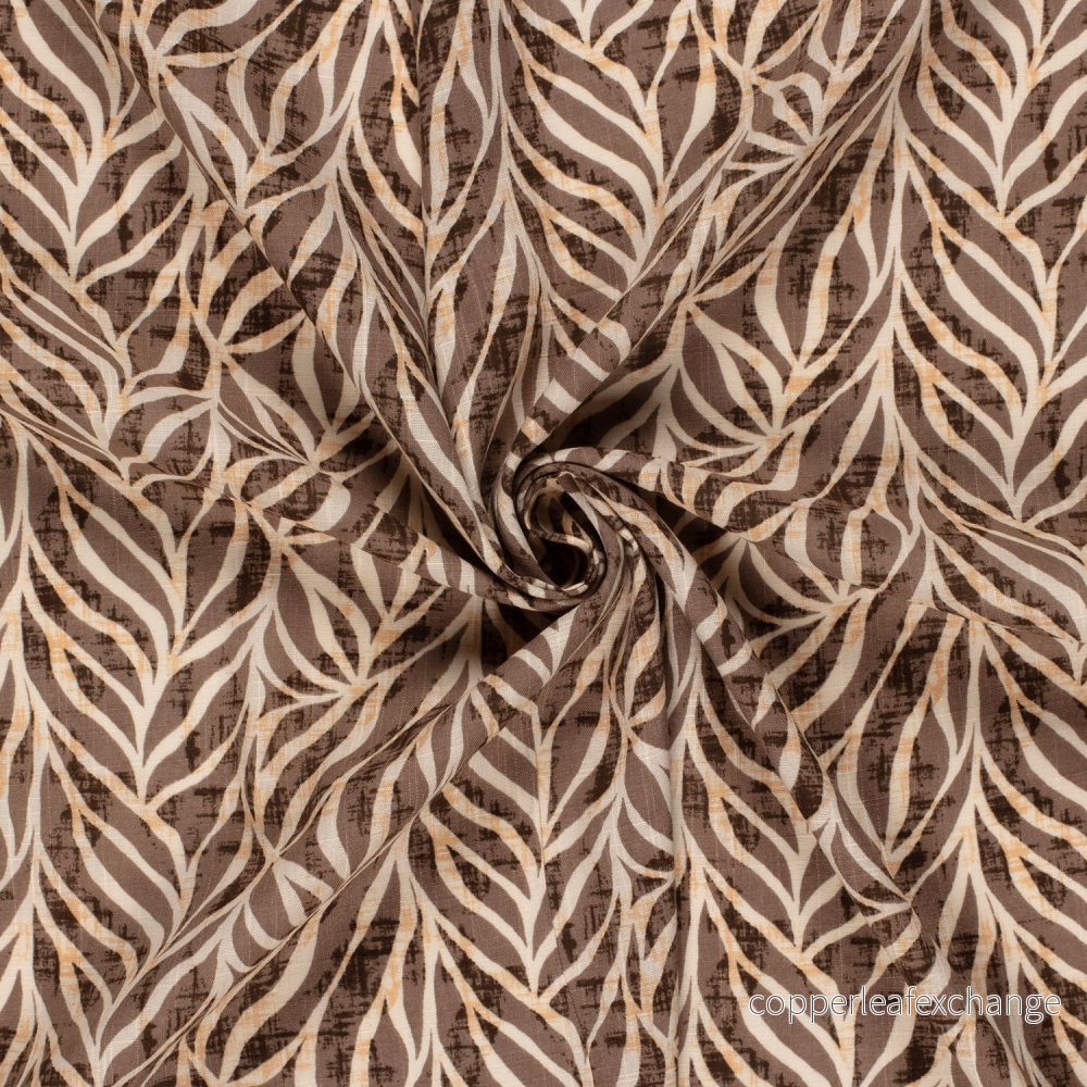 Patterned - Cotton - Viscose - Organza Pattern - Brown - 054
