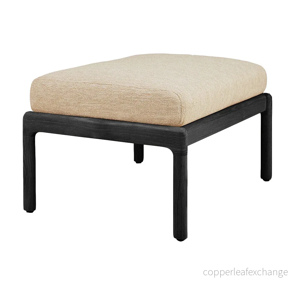 Utemöbel Fotpall Jack, Svart teak / Natur - Bild 2