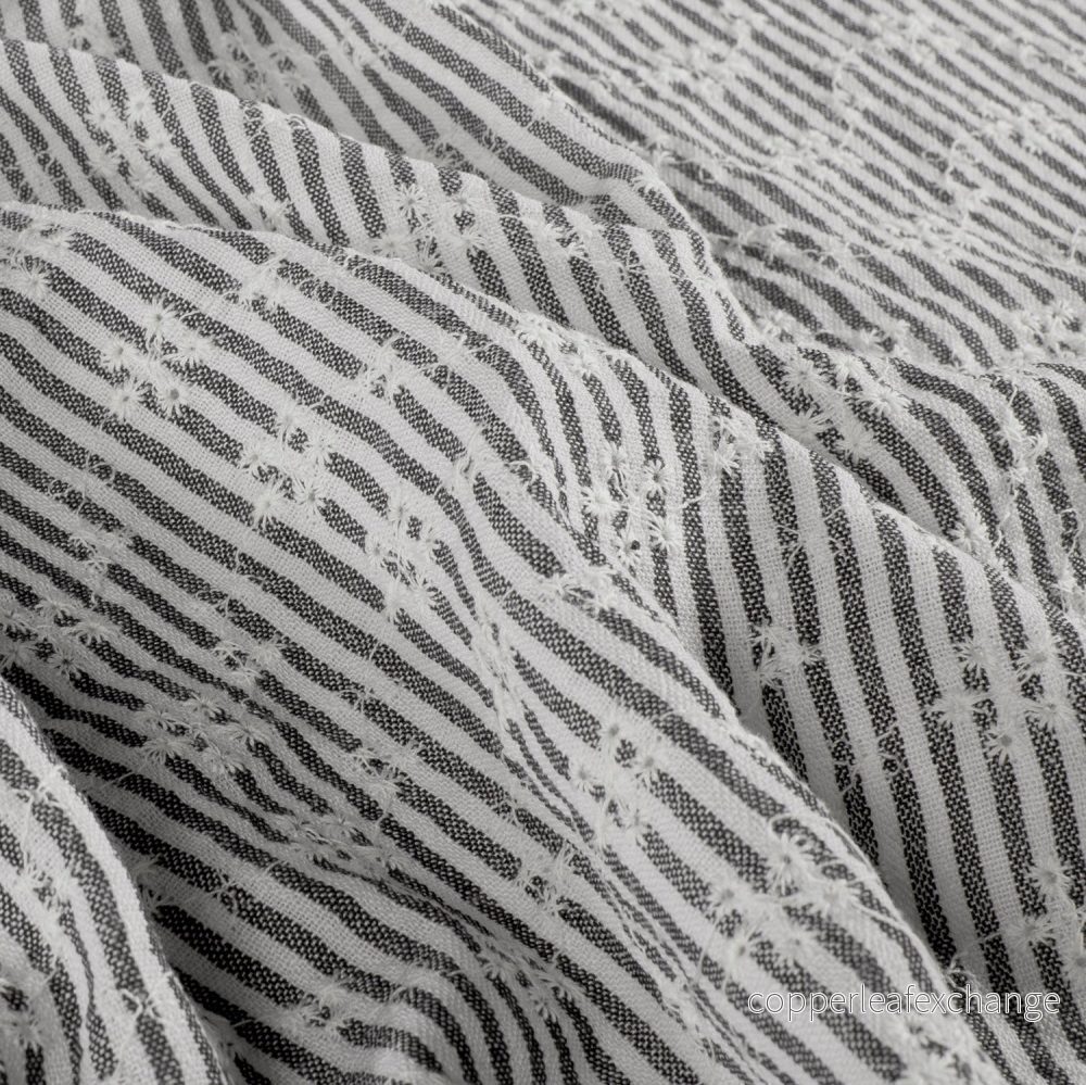 Patterned – Cotton – Embroidered – Striped – Flowers – Black – 069