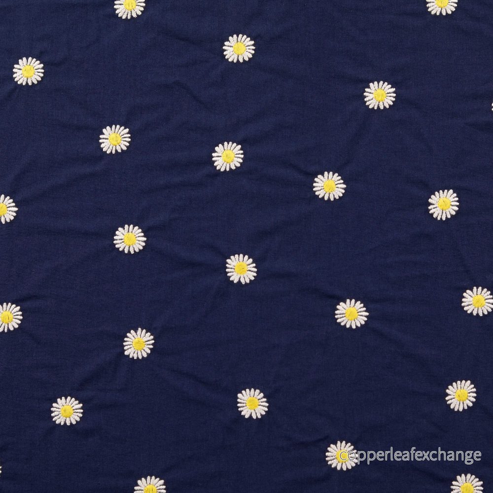 Cotton – Poplin – Embroidered – Priest collars – Navy blue – 5026 Cotton – Poplin – Embroidered – Priest collars – Navy blue – 5026