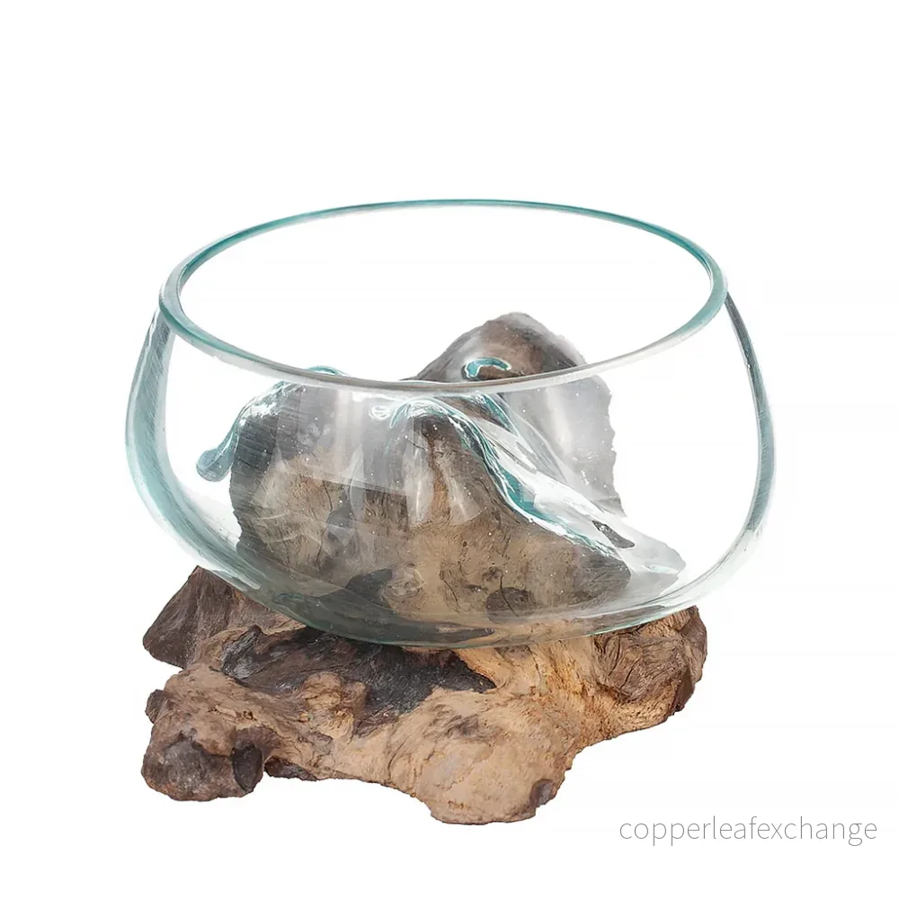 Trädrot med glasskål 15 cm Trädrot med glasskål 15 cm