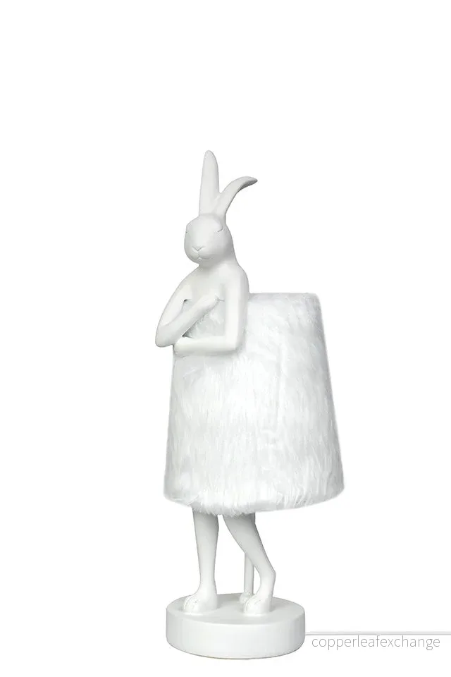 KARE bordslampa RABBIT FUR 50 cm vit