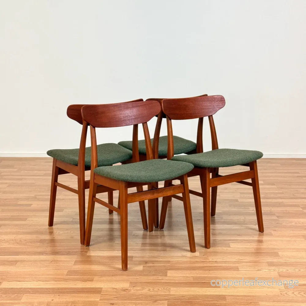 Set om 4 matstolar i bok och teak av Farstrup, 1950-60-tal, Danmark