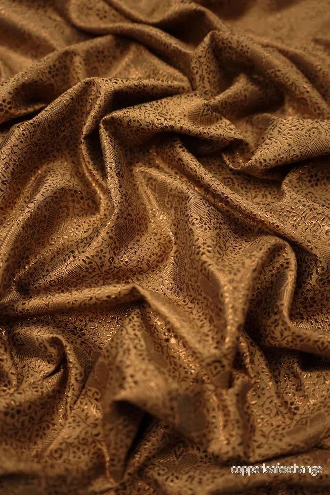 Metallic Brocade – Small Flowers – Copper