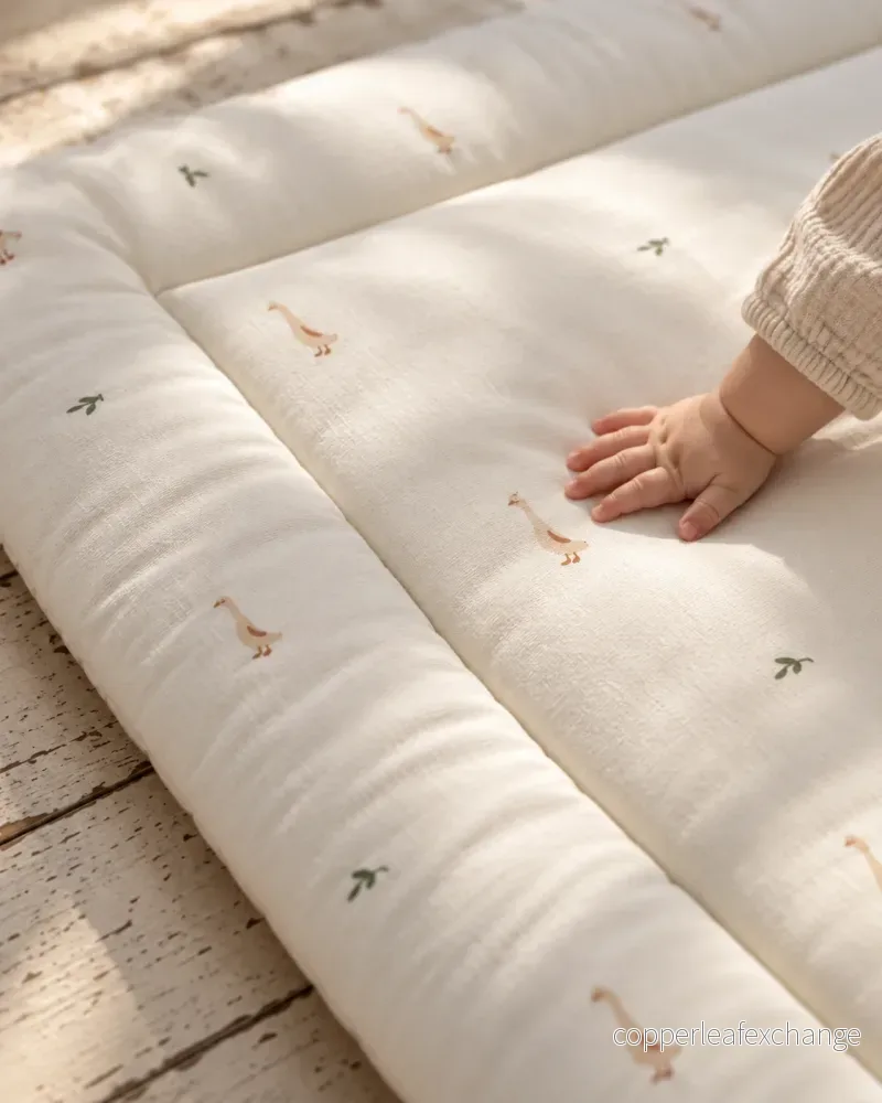 Lekmatta baby i ekologisk bomull – Farm 100 × 100 cm - Bild 2