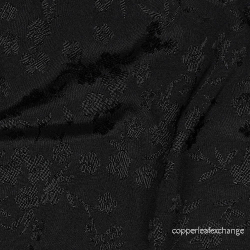 Patterned - Brocade - Viscose - Flowers - Black - 001 - Bild 2