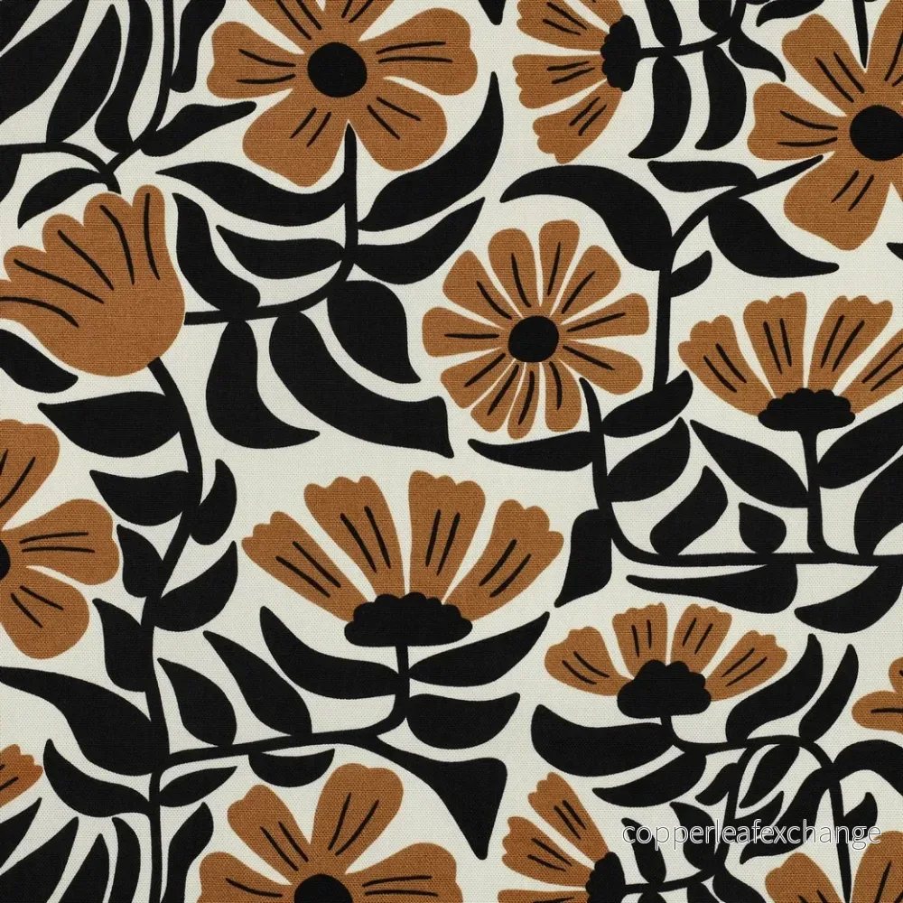 Patterned – Canvas – Cotton – Flowers – Offwhite – 42.001
