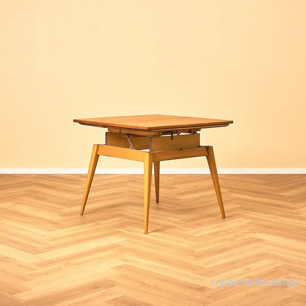 Extandable swedish coffee table in teak & beech - Bild 3