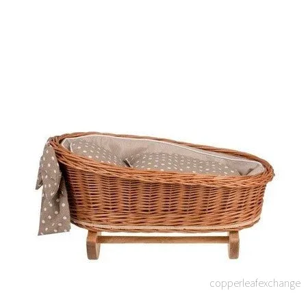 Mimi gungande dockvagga i rotting – natur/beige - Bild 2