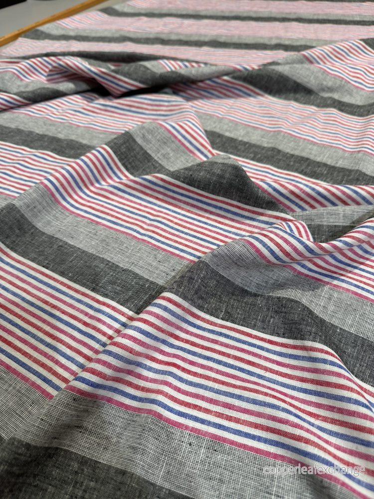 Deadstock – Linen – Viscose – Stripe – Black – Multicolor – LB3 Deadstock – Linen – Viscose – Stripe – Black – Multicolor – LB3
