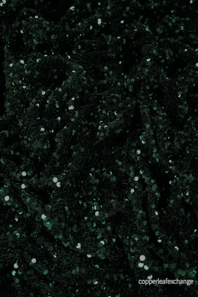 Sequins – Stretch – Velor – Emerald Green – 2455 Sequins – Stretch – Velor – Emerald Green – 2455