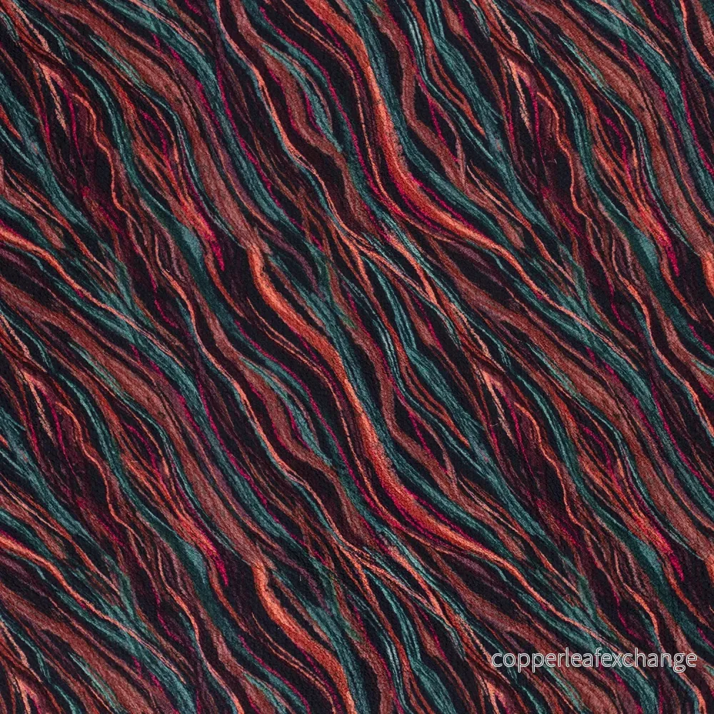 Bubbly Viscose Diagonal Stripe Red and Blue - Bild 2