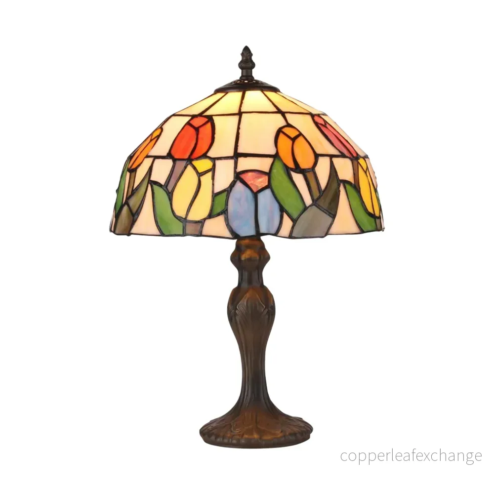 TULPANER Tiffany Bordlampa. H:39,5cm