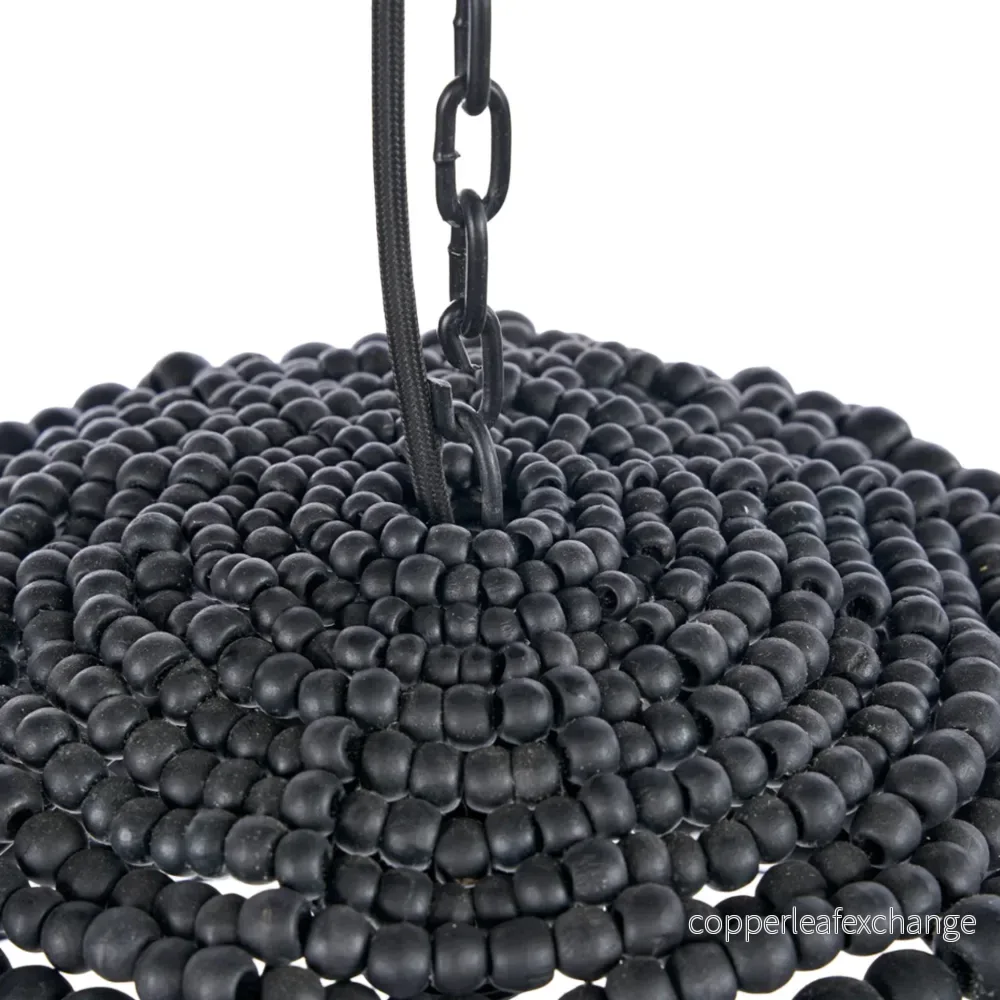 THE WOODEN BEAD DOME PENDANT - Black - Bild 2