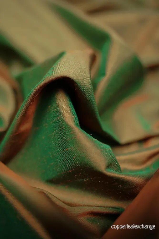 Deadstock - Thai Silk - Multicolor - Green, Copper - DST15 - Bild 2