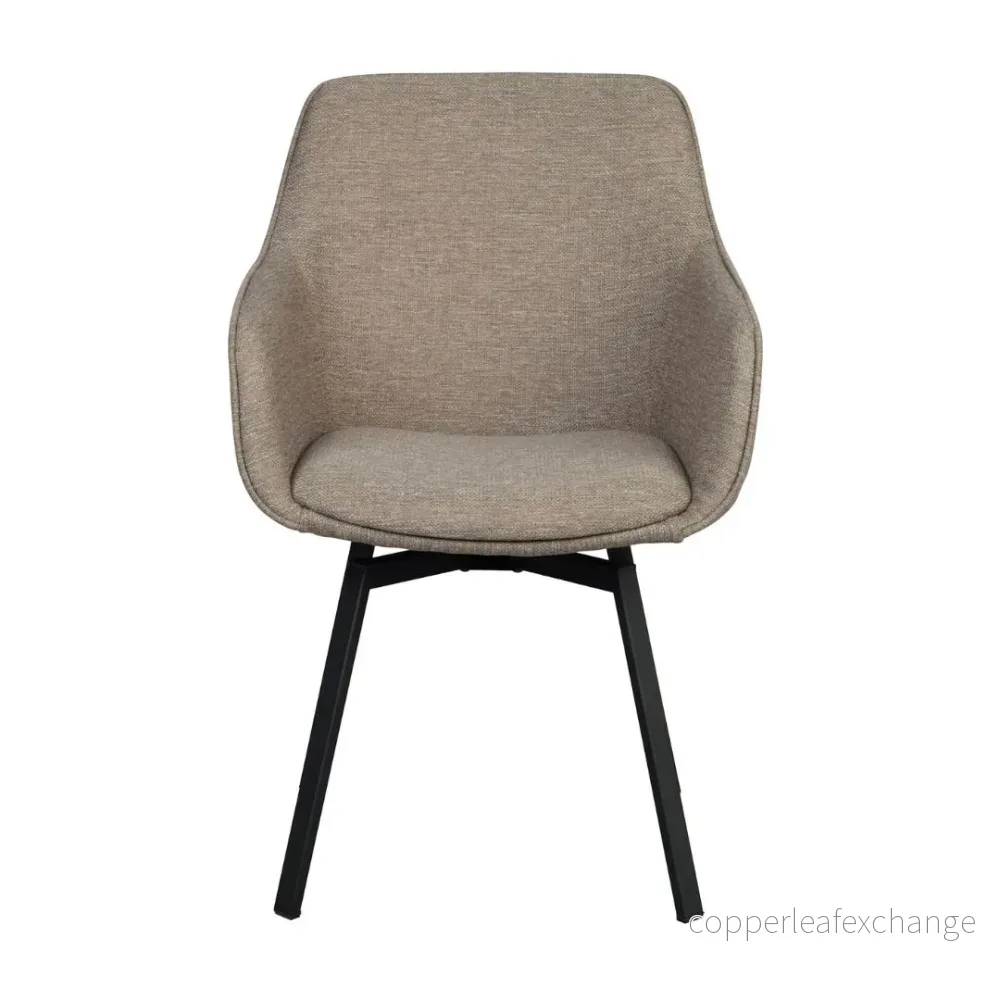 Karmstol Alison med snurr 2-pack, Mörkbeige