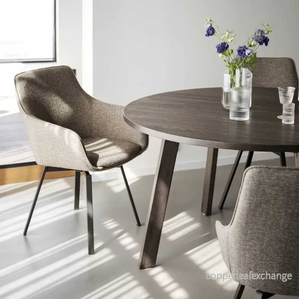 Karmstol Alison med snurr 2-pack, Mörkbeige - Bild 2
