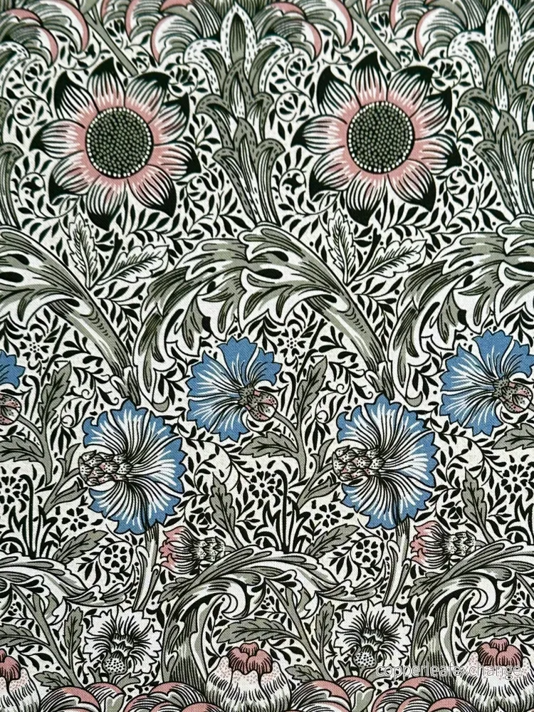 Jugend Patterned Furniture Fabric Curtain Fabric – Cotton – Flower Bed – Blue Red Green
