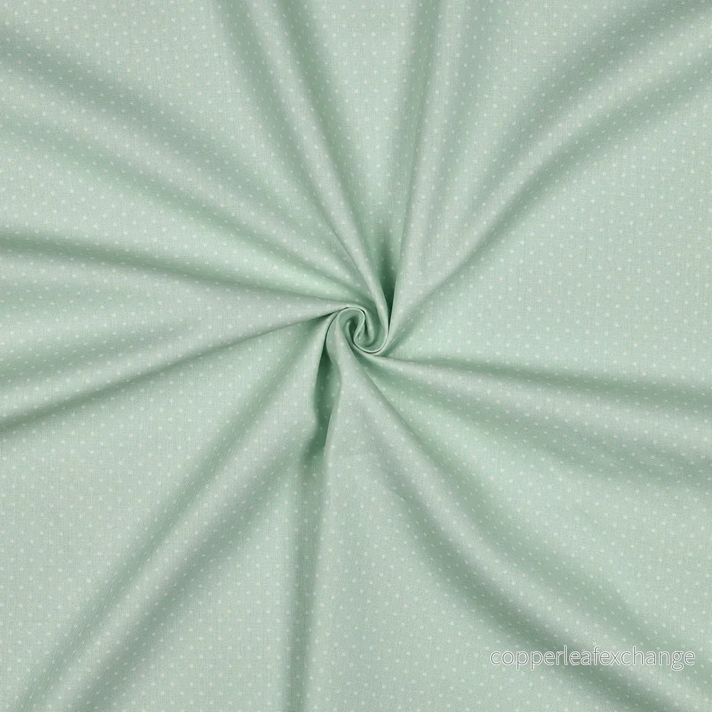 Patterned - Cotton Poplin - Petit Dots - Mint - 011