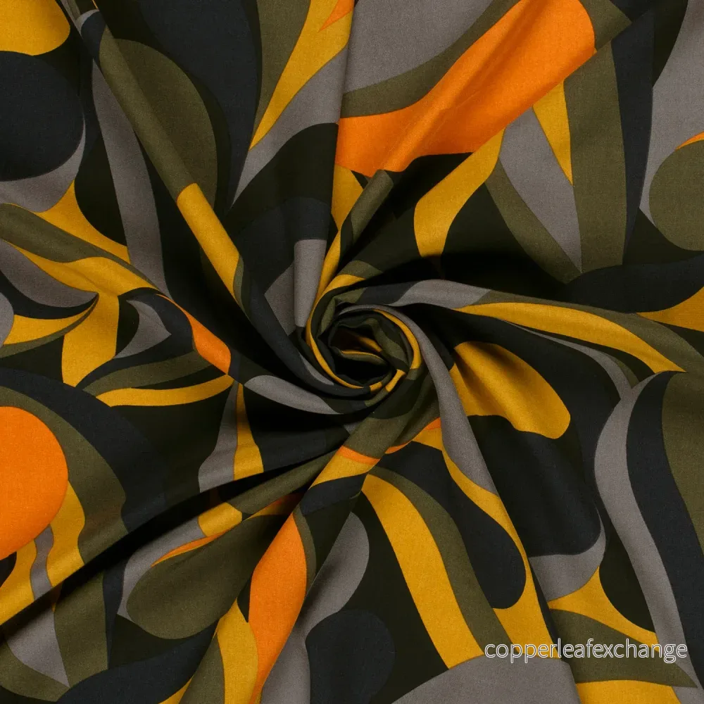 Patterned Viscose - Poplin - Abstract - Navy - Bild 3