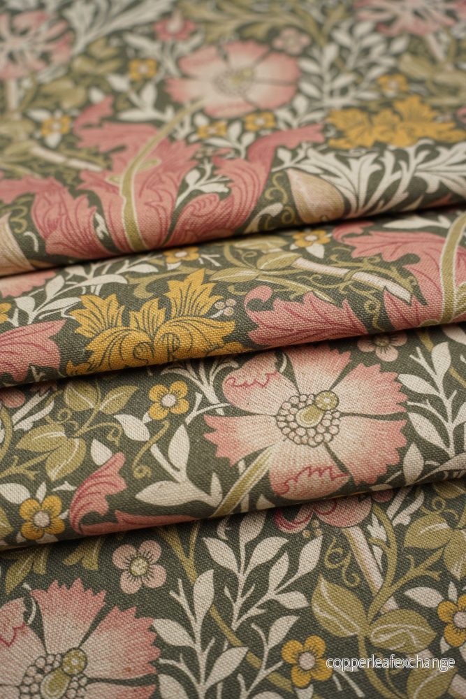 Jugend Patterned Furniture Fabric Curtain Fabric – Wild garden – Pink, Green