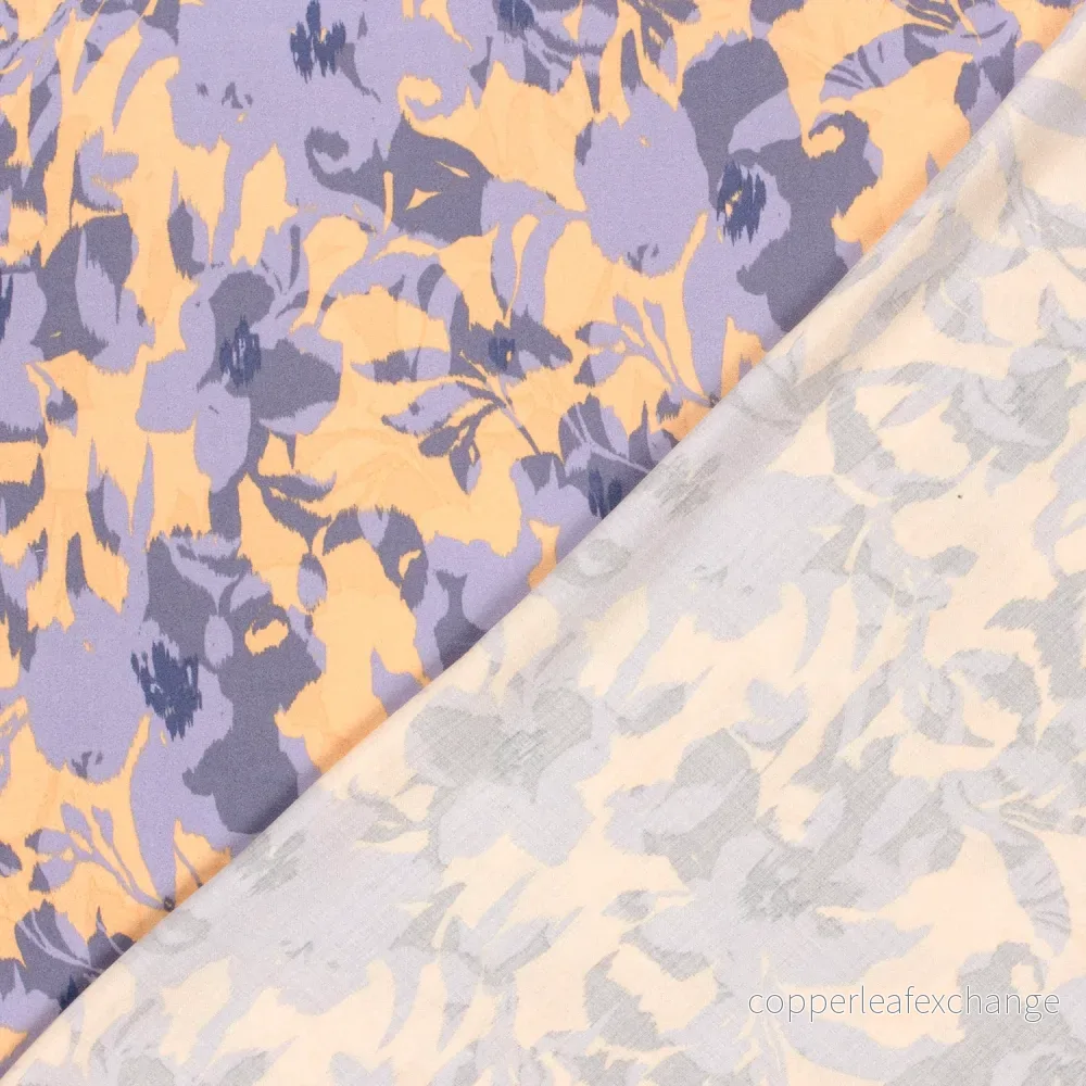 Patterned - Viscose - Satin - Luster - Large floral - Purple - 043 - Bild 3