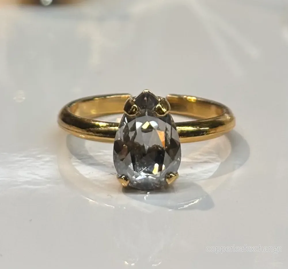 Petite drop ring gold silvershade