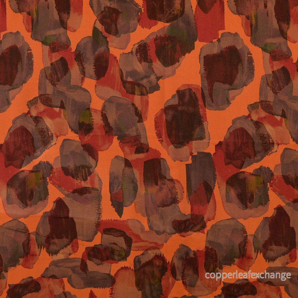 Patterned – Viscose – Abstract – Orange – 0006