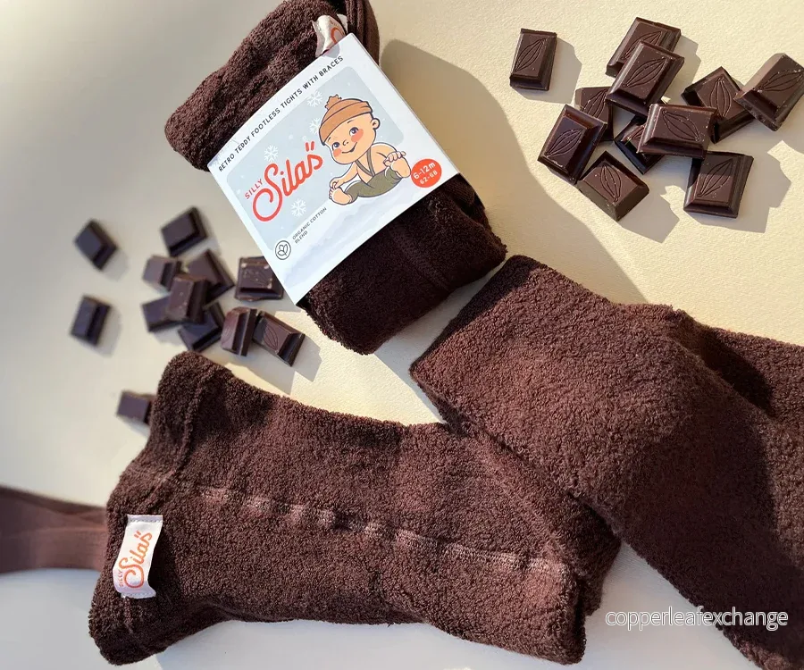 Silly Silas – Teddy Footless tights, Chocolate Brown - Bild 3