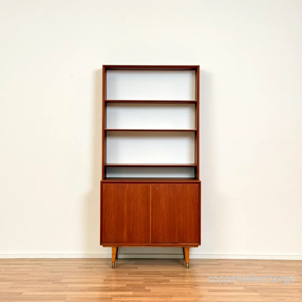 Bokhylla i teak och bok, 1960- och 1970-talen, Sverige Bokhylla i teak och bok, 1960- och 1970-talen, Sverige