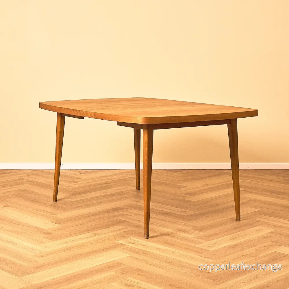 Swedish square dining table in teak and oak by AB Möbelfabriken Linden - Bild 2