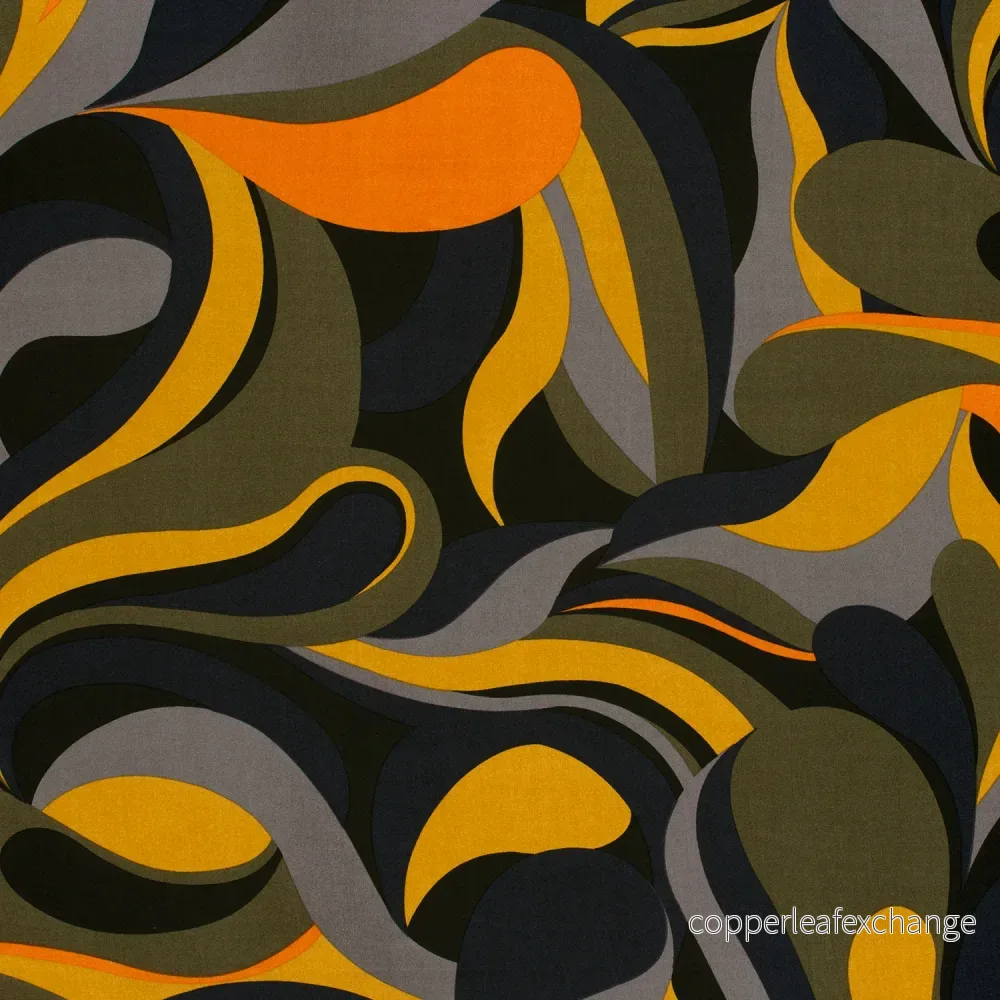Patterned Viscose - Poplin - Abstract - Navy - Bild 2