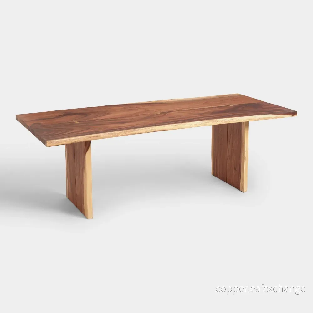 Ek bord med sittbänk i massiv trä - Bild 2