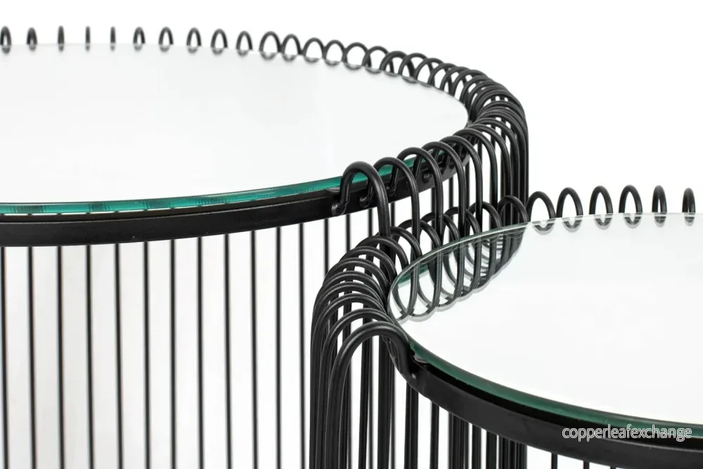 Sidobord KARE - WIRE DOUBLE II, svart, 2-set - Bild 2