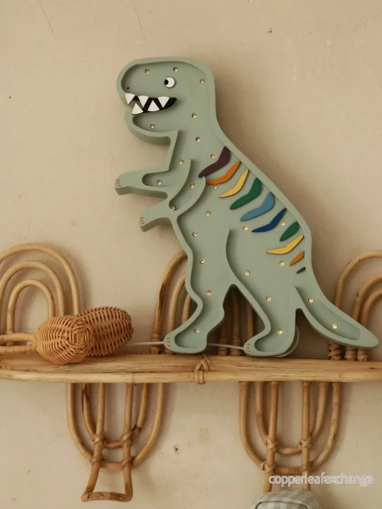 T-Rex nattlampa i trä – dimbar LED med timer - Bild 2