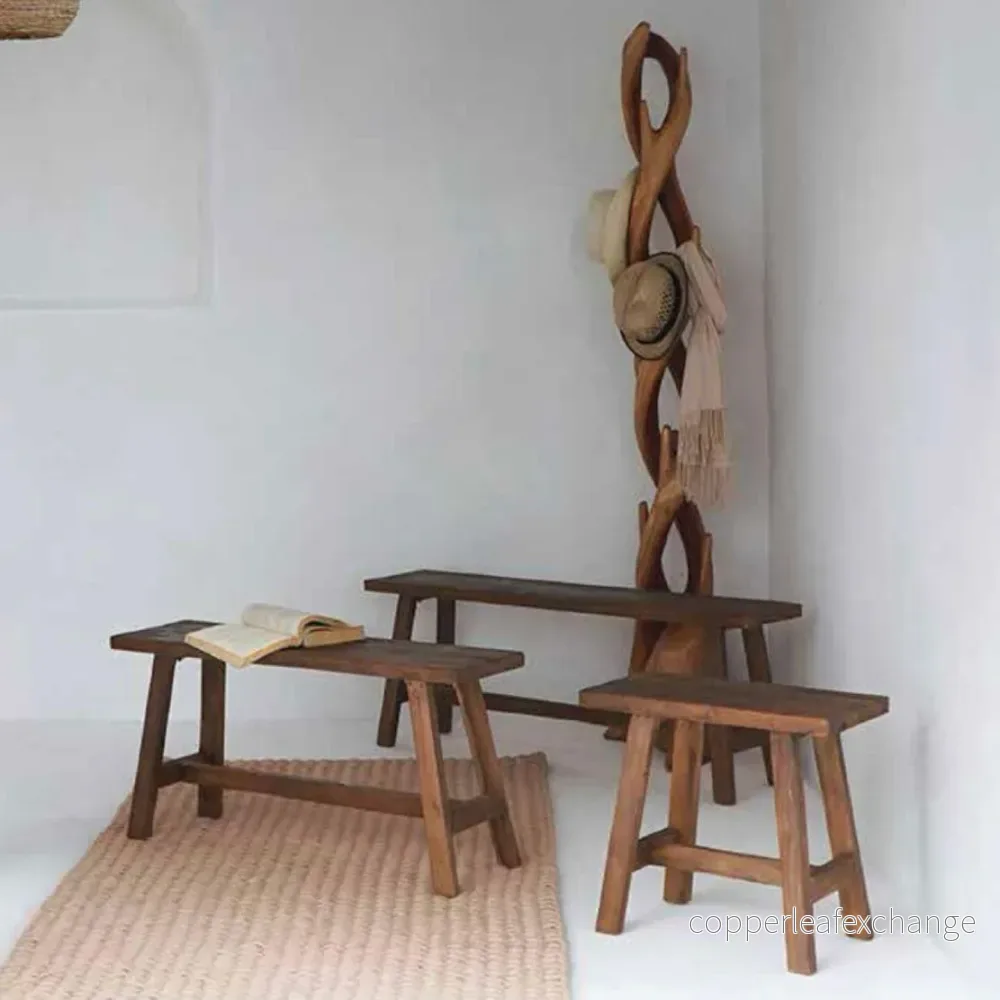 BROMO Bänk i Återvunnet Teak – Stilren Hallbänk 50-120cm BROMO Bänk i Återvunnet Teak – Stilren Hallbänk 50-120cm