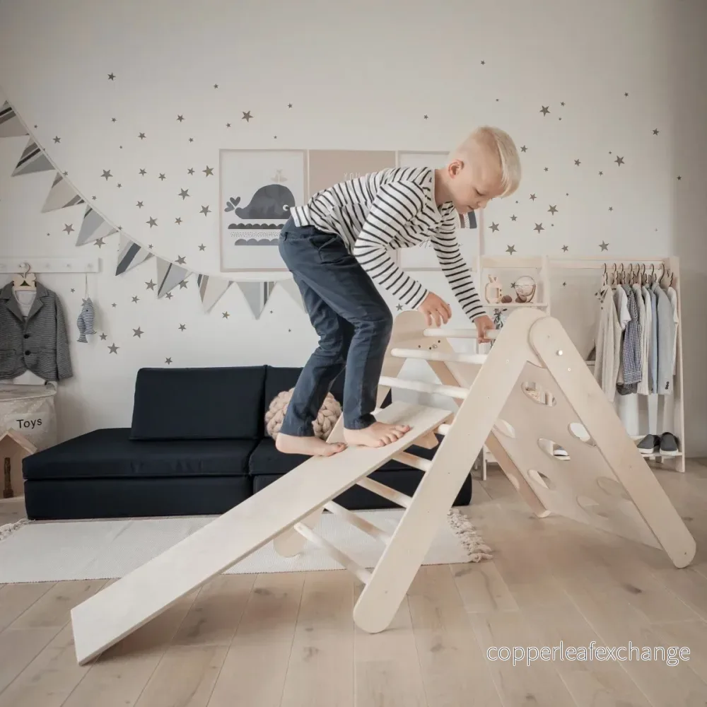 2-i-1 Montessori klättertriangel med ramp - Bild 3