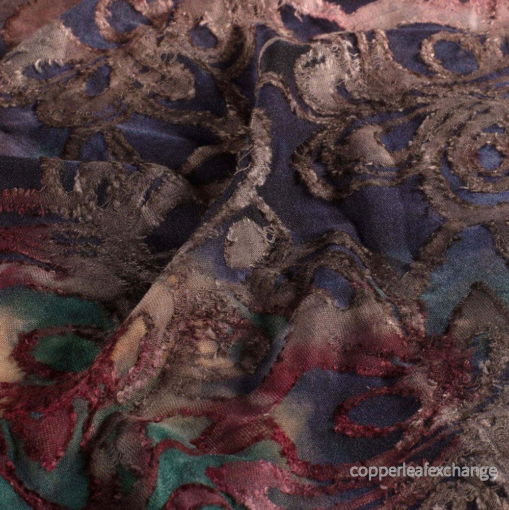 Burnout Jacquard - Tie Dye - Flowers - Eggplant - 046 - Bild 3