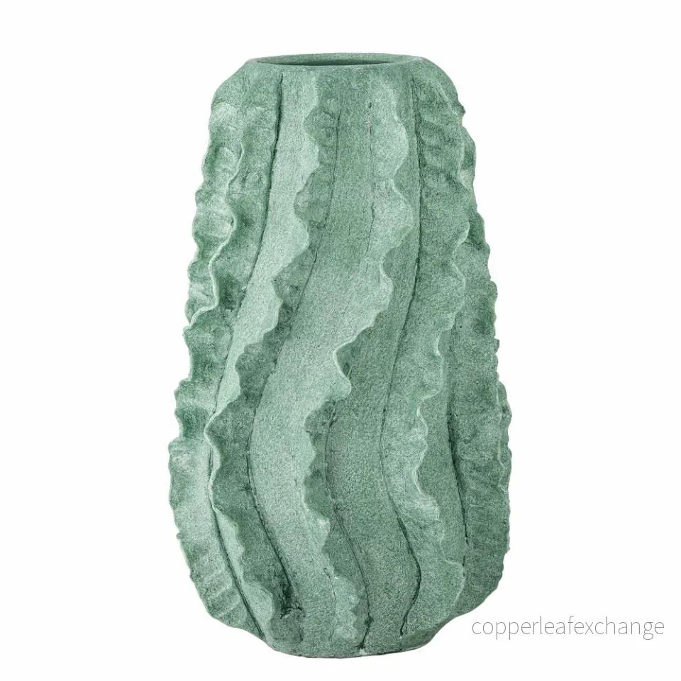 Deco Vase, Green, Terracotta