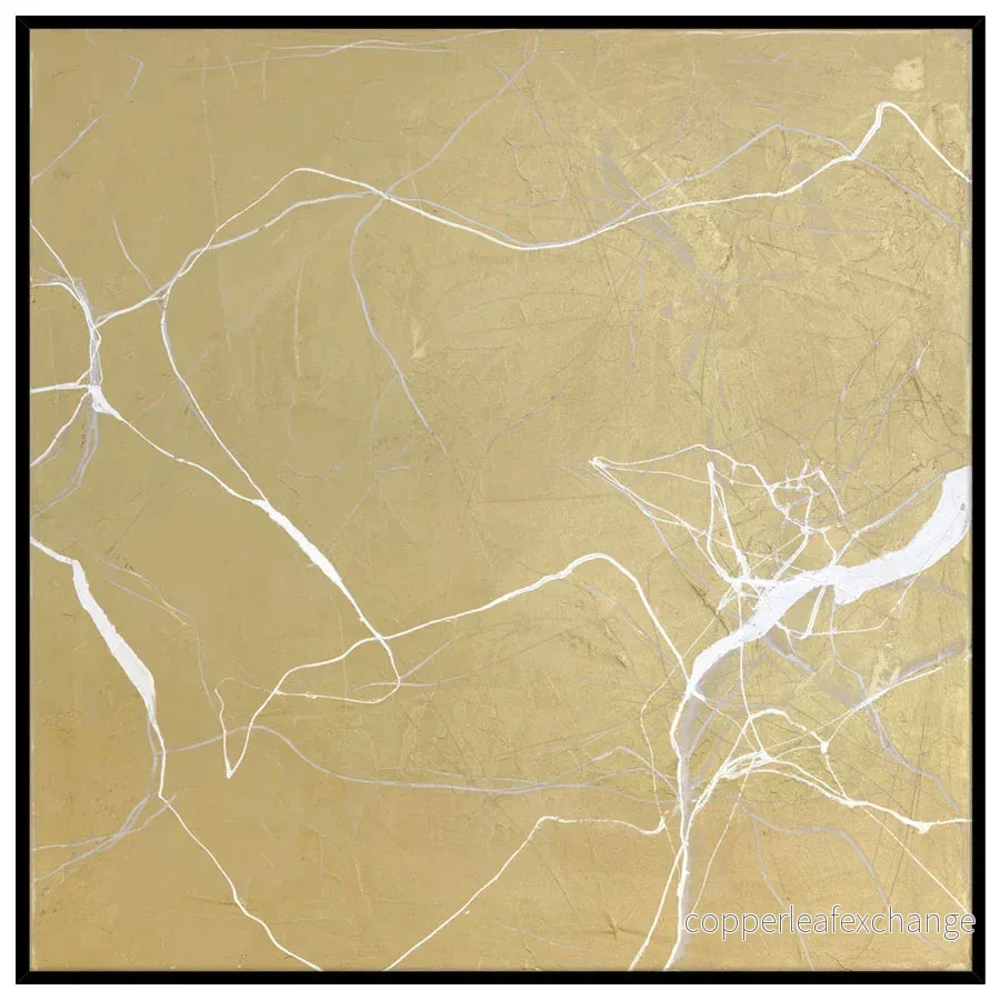 Akrylmålning Gold Marble, svart ram Akrylmålning Gold Marble, svart ram