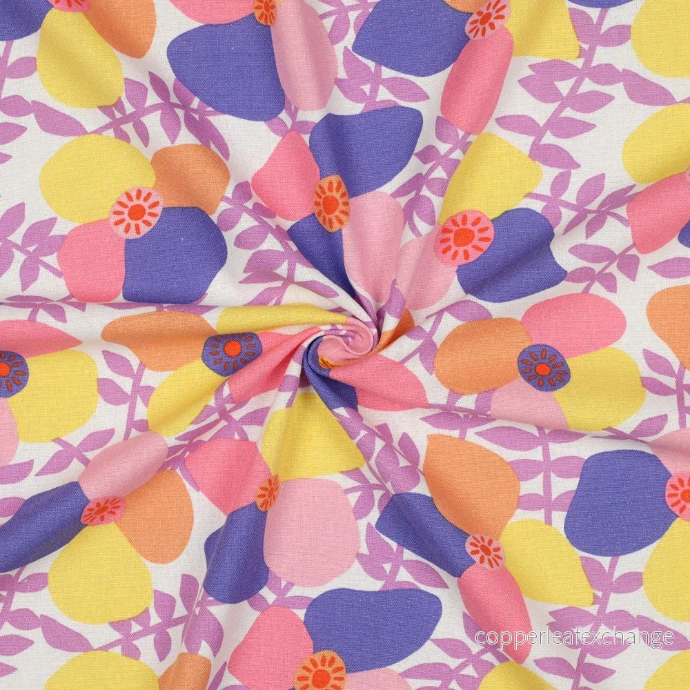 Nerida Hansen – Viscose, Linen – Lema poppies – Lavender – 003