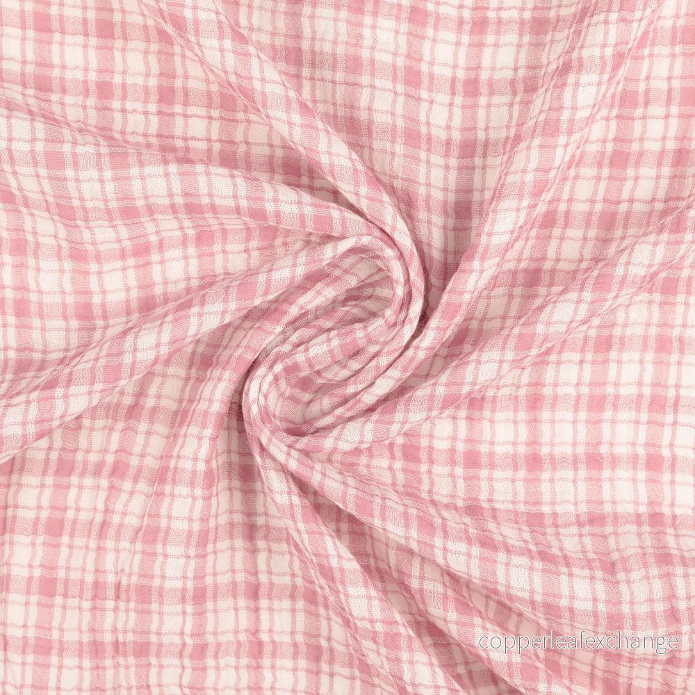 Patterned Muslin – Double Gauze – Checks – Pink Patterned Muslin – Double Gauze – Checks – Pink